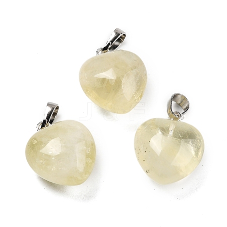 Natural Lemon Quartz Pendants G-J386-H18-P-1