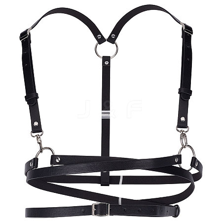 Adjustable Retro Imitation Leather Y-Shaped Heavy Duty Suspenders AJEW-WH0314-94-1