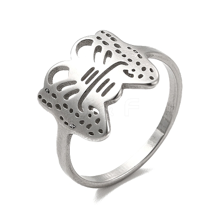 Non-Tarnish 201 Stainless Steel Finger Rings RJEW-G278-07P-1