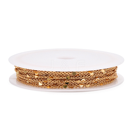 Brass Flat Round Link Chains CHC-TAC0009-03G-1