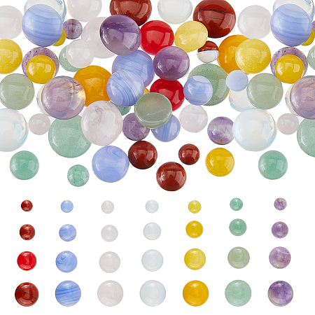 56Pcs 28 Styles Natural & Synthetic Mixed Gemstone Cabochons G-FH0002-55-1