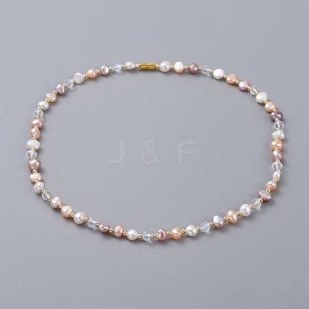 Cultured Freshwater Pearl Beaded Necklaces NJEW-JN02664-1