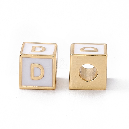 Rack Plating Brass Enamel Beads KK-B060-04G-04V-1