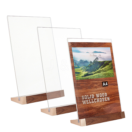 Rectangle Acrylic Table Card Stands Display Holder ODIS-WH0081-19-1