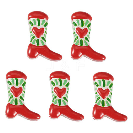 5Pcs Boot Baking Paint Glass Enamel  Beads LAMP-TADJ0001-08C-1