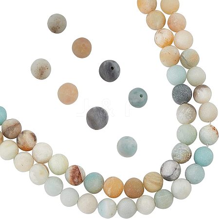  Natural Flower Amazonite Beads Strands G-NB0003-82-1