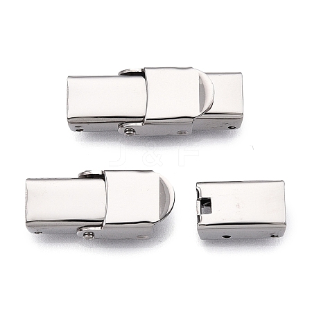 Tarnish Resistant Smooth Surface 201 Stainless Steel Watch Band Clasps STAS-R063-65-1