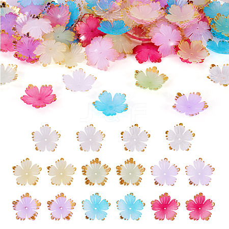 120Pcs 8 Colors Acrylic Bead Caps MACR-TA0002-59-1