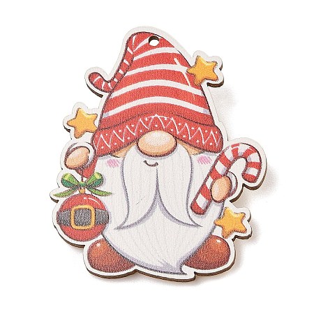 Christmas Theme Wood Printed Brooches for Women LS-JEWB-Z029-01B-1