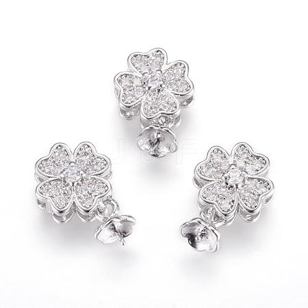 Long-Lasting Plated Brass Micro Pave Cubic Zirconia Peg Bails Pendants ZIRC-F063-19P-1