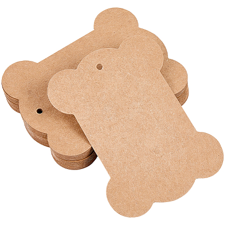 Bone Shape Kraft Paper Card AJEW-WH20816-095-1
