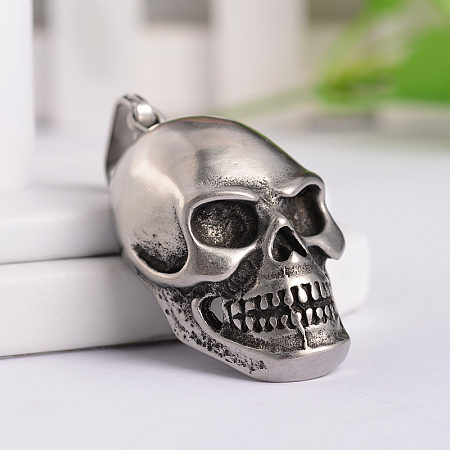 Retro 316 Surgical Stainless Steel Skull pendants STAS-E096-57AS-1