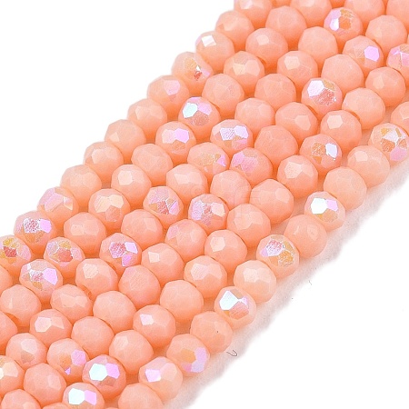 Electroplate Opaque Solid Color Glass Beads Strands EGLA-A044-P1mm-L33-1