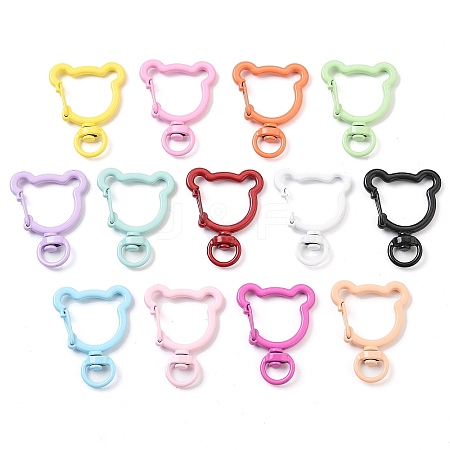 Spray Painted Eco-Friendly Alloy Swivel Snap Hook Clasps PALLOY-T090-07-NR-1