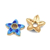 304 Stainless Steel Enamel Bead Cap SA-CBAA937-12G-01-2