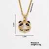 Brass Rhinestone Panda Pendant Necklaces for Women RX9278-5-1