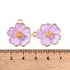 Light Gold Plated Alloy Enamel Pendants ENAM-Z017-14KCG-02-3