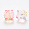 Two Tone Transparent Spray Painted Acrylic Beads ACRP-T005-26O-2