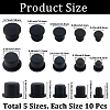 50Pcs 5 Styles Silicone Hole Plugs AJEW-GF0011-62C-2