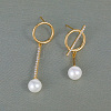 Fashionable Brass Round Stud Earrings ED8679-2