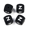 20Pcs Black Cube Letter Silicone Beads 12x12x12mm Square Dice Alphabet Beads with 2mm Hole Spacer Loose Letter Beads for Bracelet Necklace Jewelry Making JX433Z-1