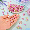 500Pcs 5 Styles Luminous Frosted Acrylic Beads FACR-TA0001-11-7