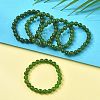 Natural TaiWan Jade Bead Stretch Bracelets X-BJEW-K212-B-019-1