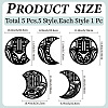 Wood Moon Phase Pendant Decoration HJEW-WH20013-009-2