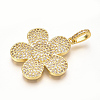 Brass Micro Pave Cubic Zirconia Pendants ZIRC-T004-17G-2