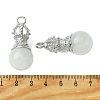 Natural Quartz Crystal Round Pendants G-C114-04P-18-4