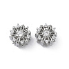 Brass Clear Cubic Zirconia Beads KK-D228-27P-1