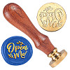 Golden Plated Brass Sealing Wax Stamp Head AJEW-WH0208-921-1