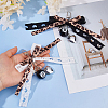 2Pcs 2 Colors Alloy & Cloth Bowknot Pendant Decorations HJEW-DC0001-40-3
