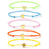 5Pcs Polyester Adjustable String Bracelet Set TN0699-4