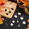 ANATTASOUL 8 Pairs 8 Style Halloween Ghost Enamel Dangle Earrings Sets EJEW-AN0002-51-7