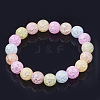 Natural & Synthetic Crackle Gemstone Beaded Stretch Bracelets G-S285-24-1