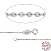 Anti-Tarnish Rhodium Plated 925 Sterling Silver Cable Chains Necklace for Women STER-I021-08B-P-1