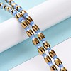 Electroplated Glass Beads Strands GLAA-P003-D02-2