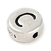 925 Sterling Silver Flat Round with Letter Beads LS-STER-G044-01AS-C-2