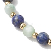 Natural Lapis Lazuli and Glass Round Beads Stretch Bracelets for Women Men BJEW-JB13516-3