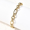 304 Stainless Steel Figaro Chains Bracelet for Women BJEW-Z140-03G-3