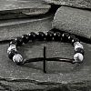 Natural Obsidian Beads Stretch Bracelets TE5719-3-1