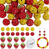 DIY Strawberry Handmade Polymer Clay Rhinestone Beads Bracelets Making Kits FIND-SC0015-13-1