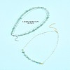 Natural Red Aventurine & Green Aventurine & Amethyst & Rose Quartz & Synthetic Turquoise Chips Beaded Necklaces NJEW-FS00013-3