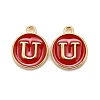 Golden Plated Alloy Enamel Charms X-ENAM-S118-03U-1