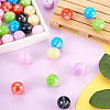 70Pcs 7 Colors Flower Opaque Resin Beads RESI-TA0001-55-4