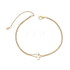 3Pcs 3 Styles Brass Clover Cross Moon Star Link 304 Stainless Steel Cable Chain Anklets for Women AJEW-AN00748-4
