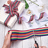 2 Rolls 2 Style Stripe Pattern Printed Polyester Grosgrain Ribbon OCOR-TA0001-38A-5