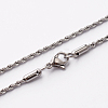 Tarnish Resistant 304 Stainless Steel Rope Chain Necklaces STAS-O056-D-10-1