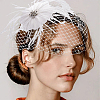 Bridal Wedding Mesh Feather Fascinator Hats Hair Chips OHAR-WH0011-47A-5